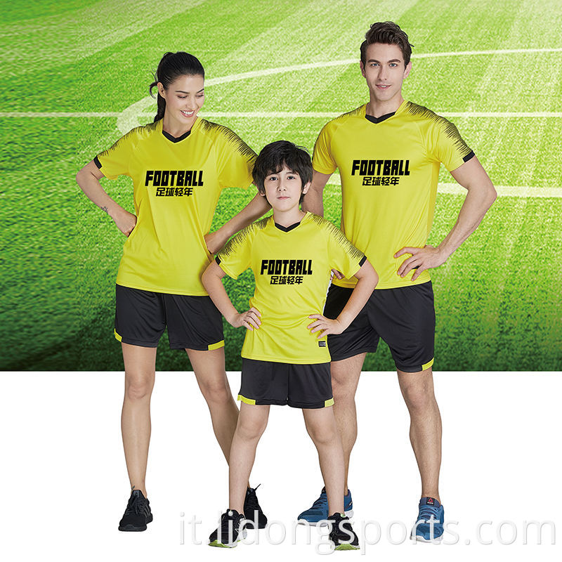 Maglie da calcio/camicia da calcio per bambini personalizzati realizzati in Cina/Soccer Team Wear Wear Set